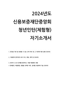 2024년도 신용보증재단중앙회 청년인턴 합격 자기소개서