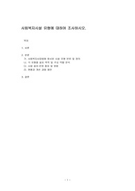 사회복지시설 유형에 대하여 조사하시오.
