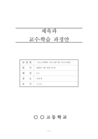 [요청자료] 고등학교 체육 공개수업지도안 예시 단원 &lt;스포츠/전략형 스포츠/필드형 스포츠(티볼)&gt;