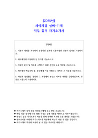 2025년 세아제강 설비기계 직무 합격 자소서