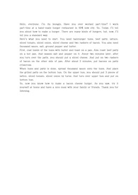 영어 스피치 대본 - 햄버거 만들기