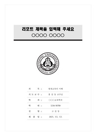 세종대학교 모노톤 레포트 표지 및 목차 양식