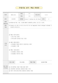 진로영어 공개수업지도안 약안 예시