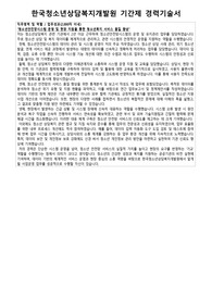 한국청소년상담복지개발원 기간제 행정 병급 경력기술서 자기소개서 직무수행계획 사업운영 청소년안전망시스템