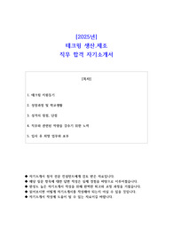 2025년 테크윙 생산 제조 직무 합격 자소서