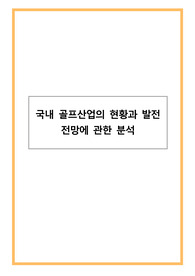 2025년 국내 골프산업의 현황과 발전 전망에 관한 분석