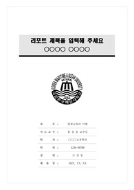 국립한국해양대학교 모노톤 레포트 표지 및 목차 양식