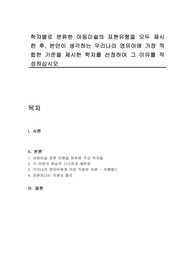 학자별로 분류한 아동미술의 표현유형을 모두 제시한 후, 본인이 생각하는 우리나라 영유아에 가장 적합한 기준을 제시한 학자를 선정하여 그 이유를 작성하십시오