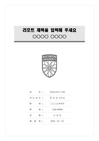부천대학교 모노톤 레포트 표지 및 목차 양식