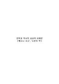 문학과역사적상상력 A+ 레포트 (뺑소니 사고, 소문의 벽)