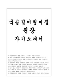 국공립어린이집원장 자소서