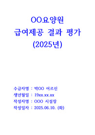 장기요양기관(주간보호,요양원 등) 급여제공결과평가(2025년 상반기)