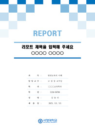 서영대학교 톤온톤 레포트 표지 및 목차 양식