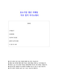 중소기업 생산 자재팀 합격 자기소개서 (사람인 자유양식)