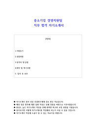 중소기업 경영지원팀 합격 자소서 (사람인 자유양식)