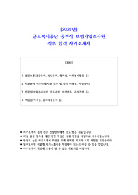 2025년 근로복지공단 공무직 보험가입조사원 직무 합격 자소서