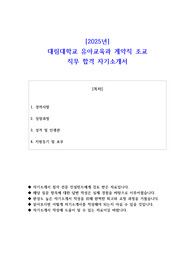 2025년 대림대학교 유아교육과 계약직 조교 직무 합격 자소서