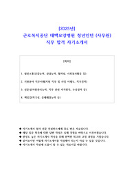 2025년 근로복지공단 태백요양병원 청년인턴 (사무원) 직무 합격 자소서