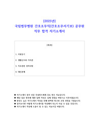 2025년 국립법무병원 간호조무직(간호조무서기보) 공무원 직무 합격 자소서