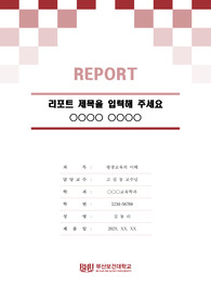 부산보건대학교 톤온톤 레포트 표지 및 목차 양식