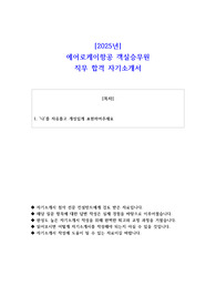 2025년 에어로케이항공 객실승무원 직무 합격 자기소개서