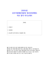 2025년 중부지방해양경찰청 청년인턴(행정)  직무 합격 자소서