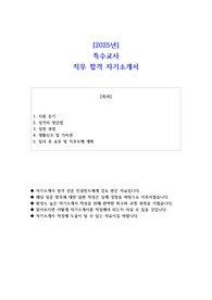 2025년 특수교사 직무 합격 자소서