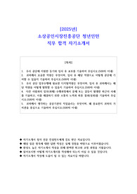 2025년소상공인시장진흥공단 청년인턴 직무 합격 자기소개서
