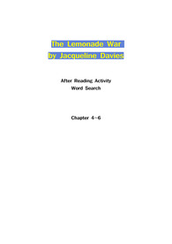 The Lemonade War Chapter 4-6 Word Search
