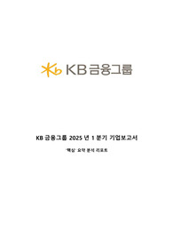 KB금융 2025년1분기 핵심요약보고서