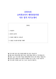 2025년 슈피겐코리아 해외영업지원 직무 합격 자기소개서