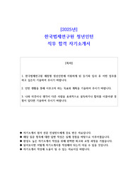 2025년 한국법제연구원 청년인턴 직무 합격 자기소개서