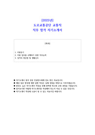 2025년 도로교통공단 교통직 직무 합격 자기소개서