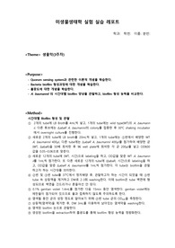 [미생물생태학실험] 정족수 감지(quorum sensing), biofilm 실험