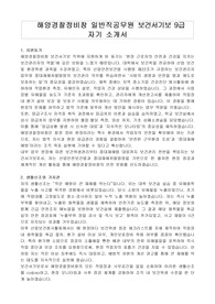 해양경찰정비창 일반직공무원 보건서기보 9급   자기 소개서, 직무수행계획서