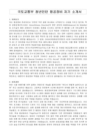 국토교통부 청년인턴 항공정비 자기 소개서, 직무수행계획서
