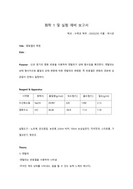 일반화학실험 중화열의 측정 실험 레포트