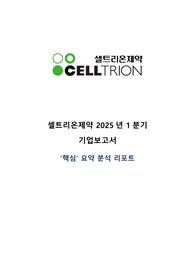 셀트리온제약 2025년1분기 핵심요약보고서