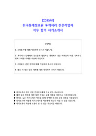 2025년 한국통계정보원 통계처리 전문작업자 직무 합격 자소서