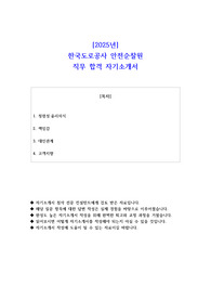 2025년 한국도로공사 안전순찰원 직무 합격 자소서