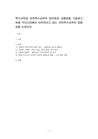특수교육과 유아특수교육의 차이점과 공통점을 기술하고 현재 우리나라에서 이루어지고 있는 유아특수교육의 방향성을 논하시오.
