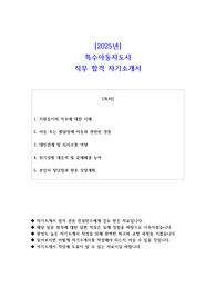 2025년 특수아동지도사 직무 합격 자소서