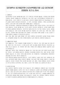 대구광역시 임기제공무원 (시간선택제임기제 나급 대구마라톤 운영분야 자기소개서, 직무수행계획서