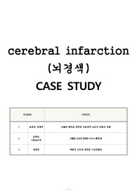 A+성인간호학 실습 뇌경색 case study 문헌고찰 및 간호과정3개(비효과적뇌조직관류의 위험 외 2개)