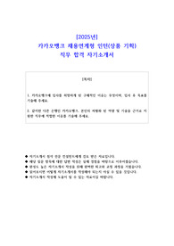 2025년 카카오뱅크 채용연계형 인턴(상품 기획)  직무 합격  자기소개서