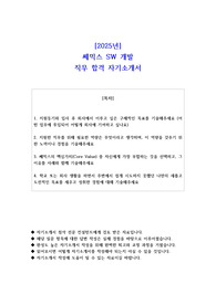 2025년 쎄믹스 SW 개발 직무 합격  자기소개서