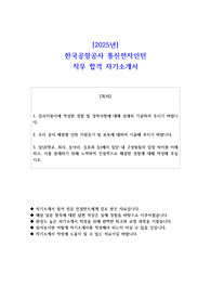 2025년 한국공항공사 통신전자인턴 직무 합격 자기소개서