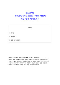 2025년 춘천교육대학교 RISE 사업단 행정직 직무 합격 자기소개서