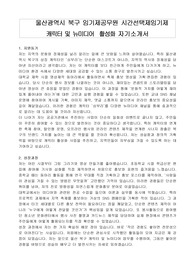 울산광역시 북구 임기제공무원 시간선택제임기제  캐릭터 및 뉴미디어  활성화 자기소개서, 직무수행계획서