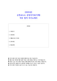 2025년 순천교도소 공업서기보(기계) 직무 합격  자기소개서